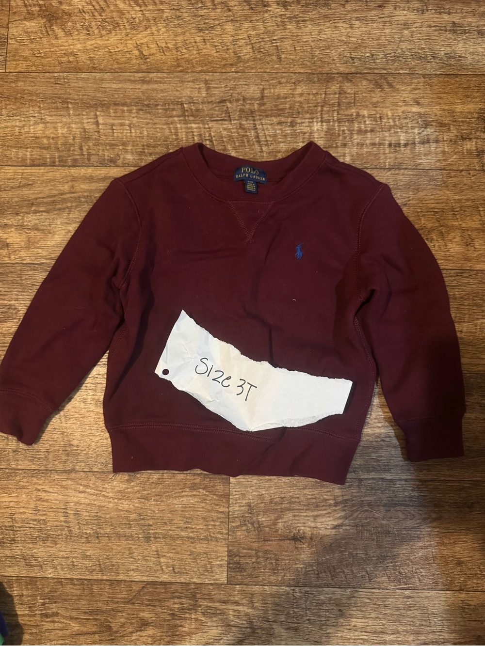 Polo by Ralph Lauren Maroon Crewneck Sweatshirt with Blue Pony